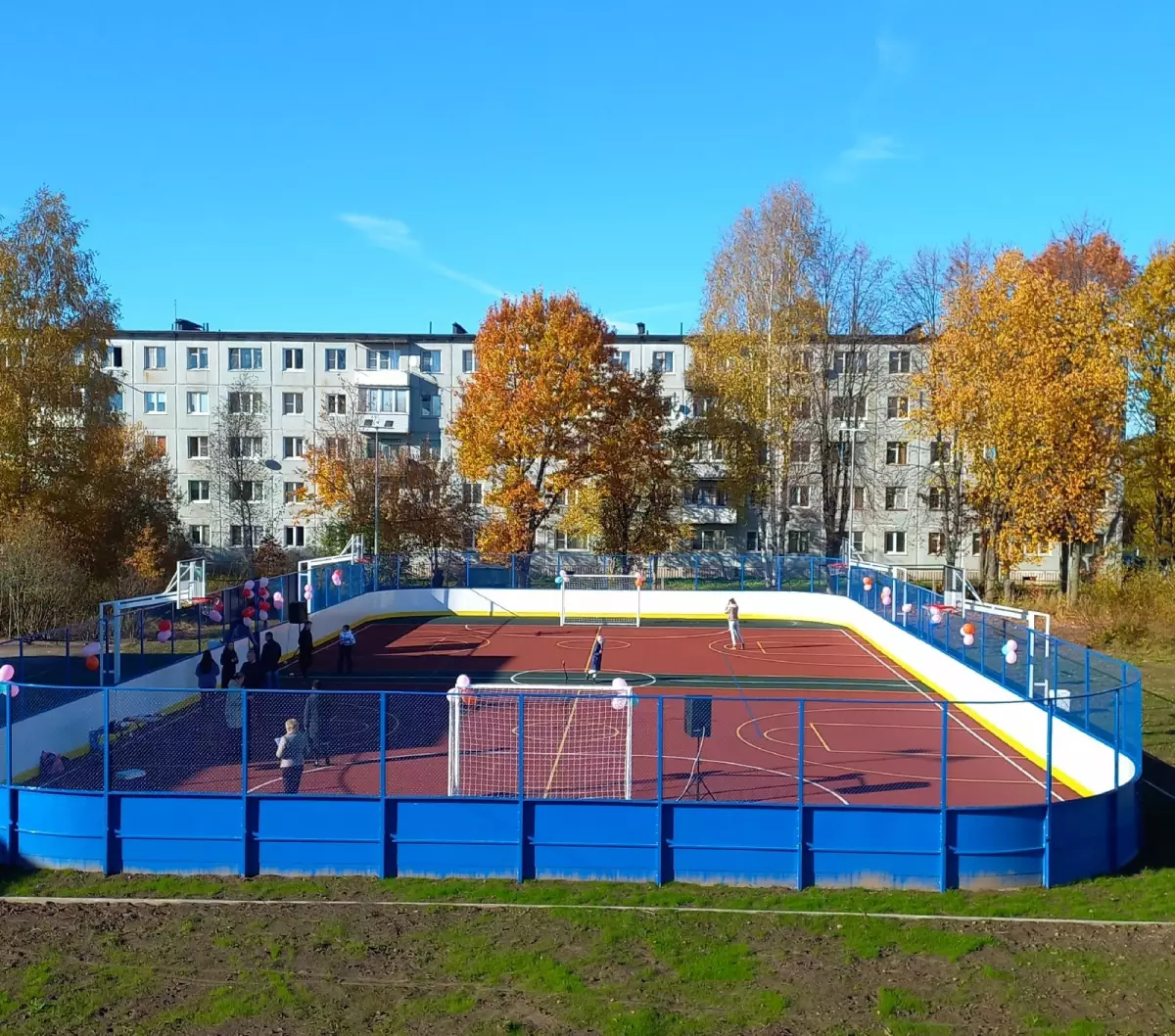 В деревне Божонка Новгородского района открылась новая спортивная площадка