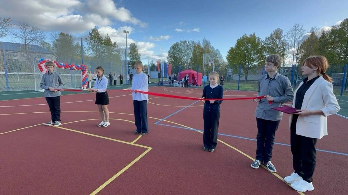 В деревне Борки Новгородского района открыли спортивную площадку по проекту «Газпром – детям»