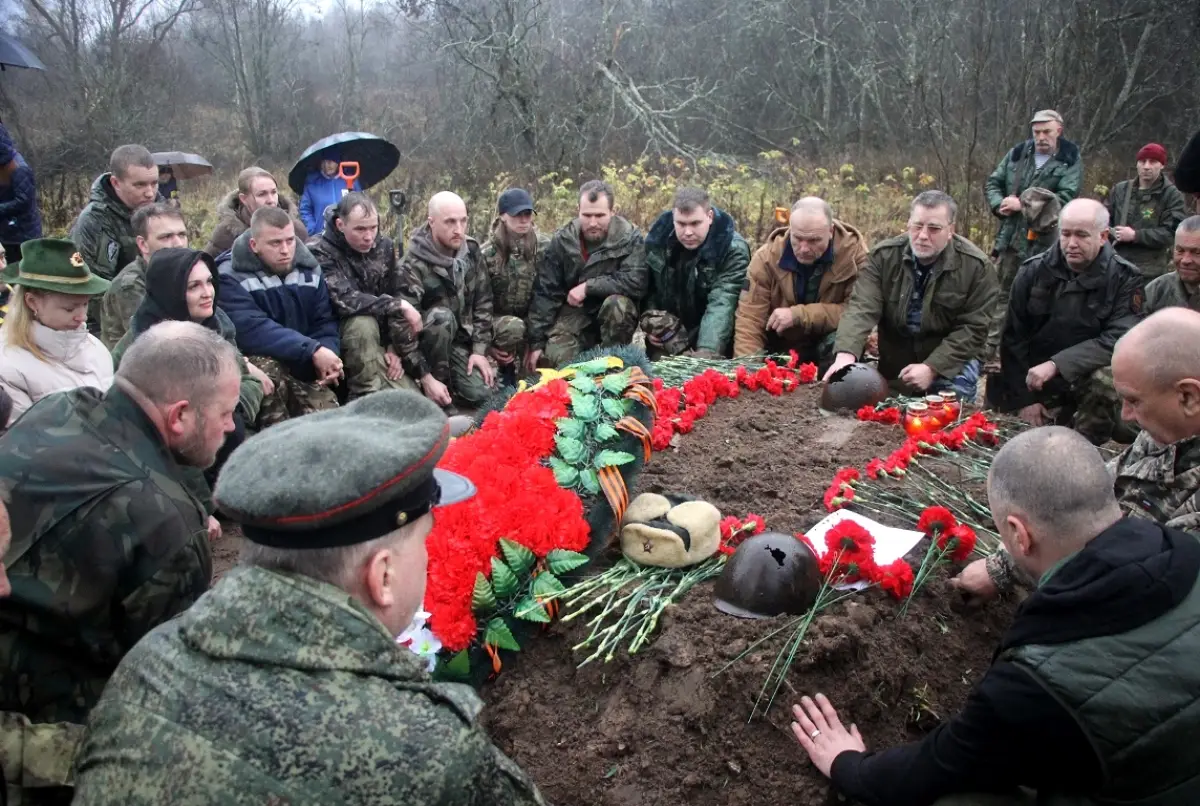 Под Демянском предали земле останки 55 советских воинов