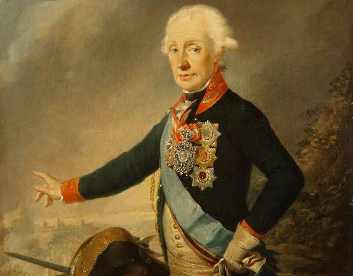 Фрагмент портрета Суворова кисти Йозефа Крейцингера (1799)
