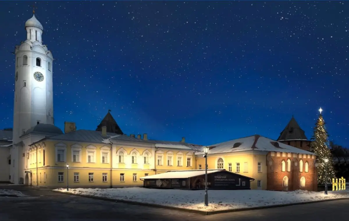 Сегодня в Новгородском кремле торжественно включат  архитектурную подсветку