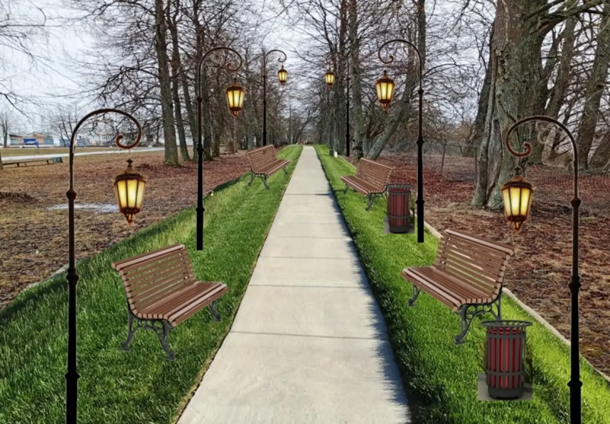 В Шимске начали благоустраивать аллею на берегу Шелони в рамках ФКГС