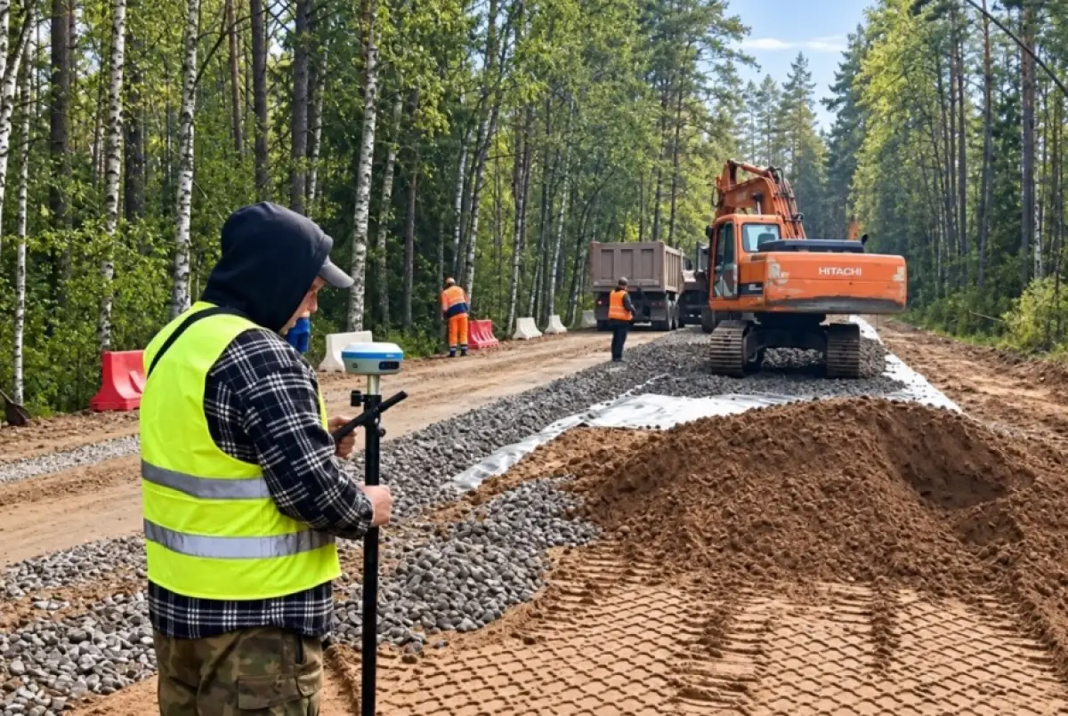 Ремонт дороги в Чудовском округе пойдёт быстрее: подрядчик усилил бригаду